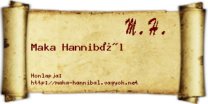 Maka Hannibál névjegykártya